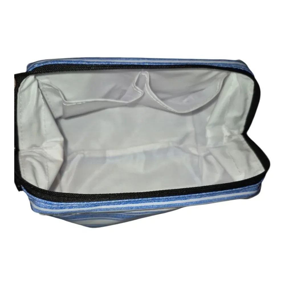 Scout big mouth toiletry bag Blue White Striped